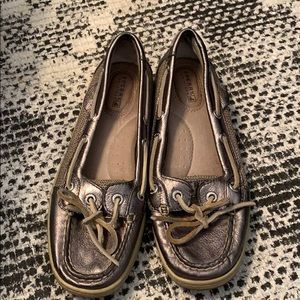 Silver/Bronze sperry shoes